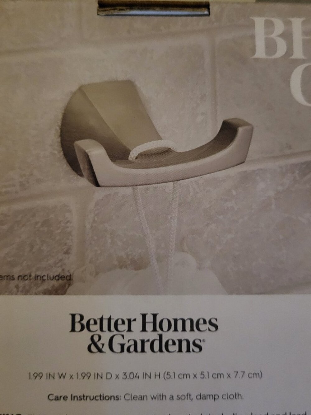 Better Homes & Garden Simple Flare Robe Hook Satin Nickel Silver Rust Resistant